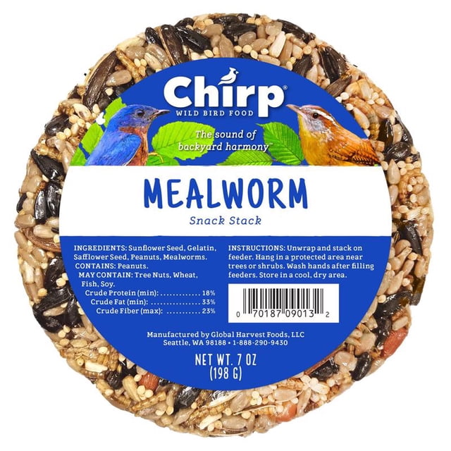 Alimento para pájaros silvestres Chirp Wild Bird Mealworm, 200 ml, en bolsas