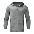 thumbnail image 5 of Caqnni Men Hoodie with Zipper Patchwork Stand Collar Long Sleeve With Pocket Blouse Gifts for Men Hoodies Pullover Jacket (3XL,Dark&nbsp;Gray), 5 of 6