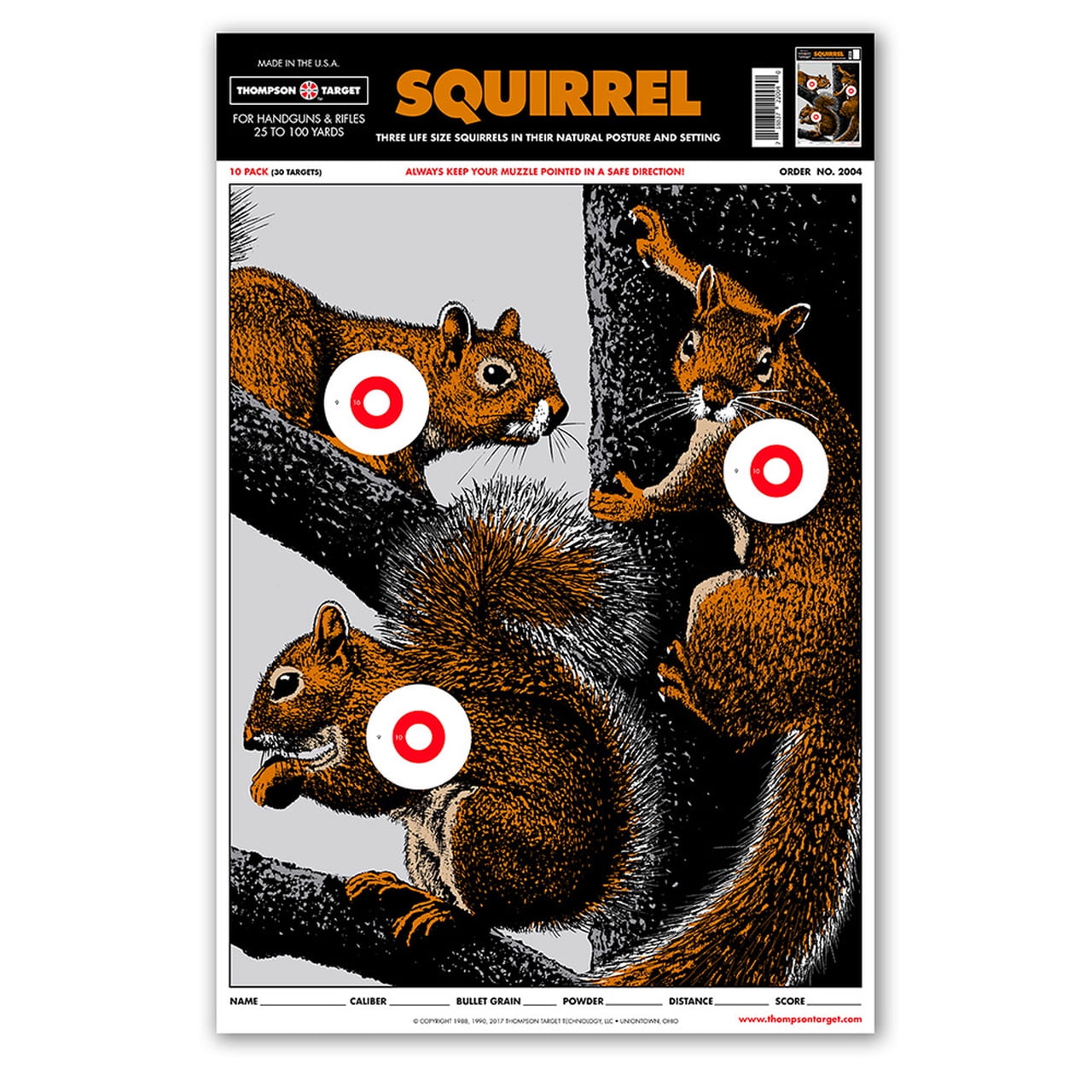 thompson target life size squirrel paper shooting targets 12 5 x19 100 pack walmart com