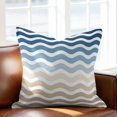 thumbnail image 2 of Blue Brown Gradient Throw Pillow Cover Water Ripple Cotton Linen Cushion Cover Throw Pillow Case with Invisible Zipper for Couch Sofa Bed Chair Car 16x16 Inch, 2 of 14
