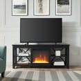 thumbnail image 3 of Evelyn&Zoe Sawyer Rectangular TV Stand with Crystal Fireplace for TV's up to 65", Black, 3 of 9