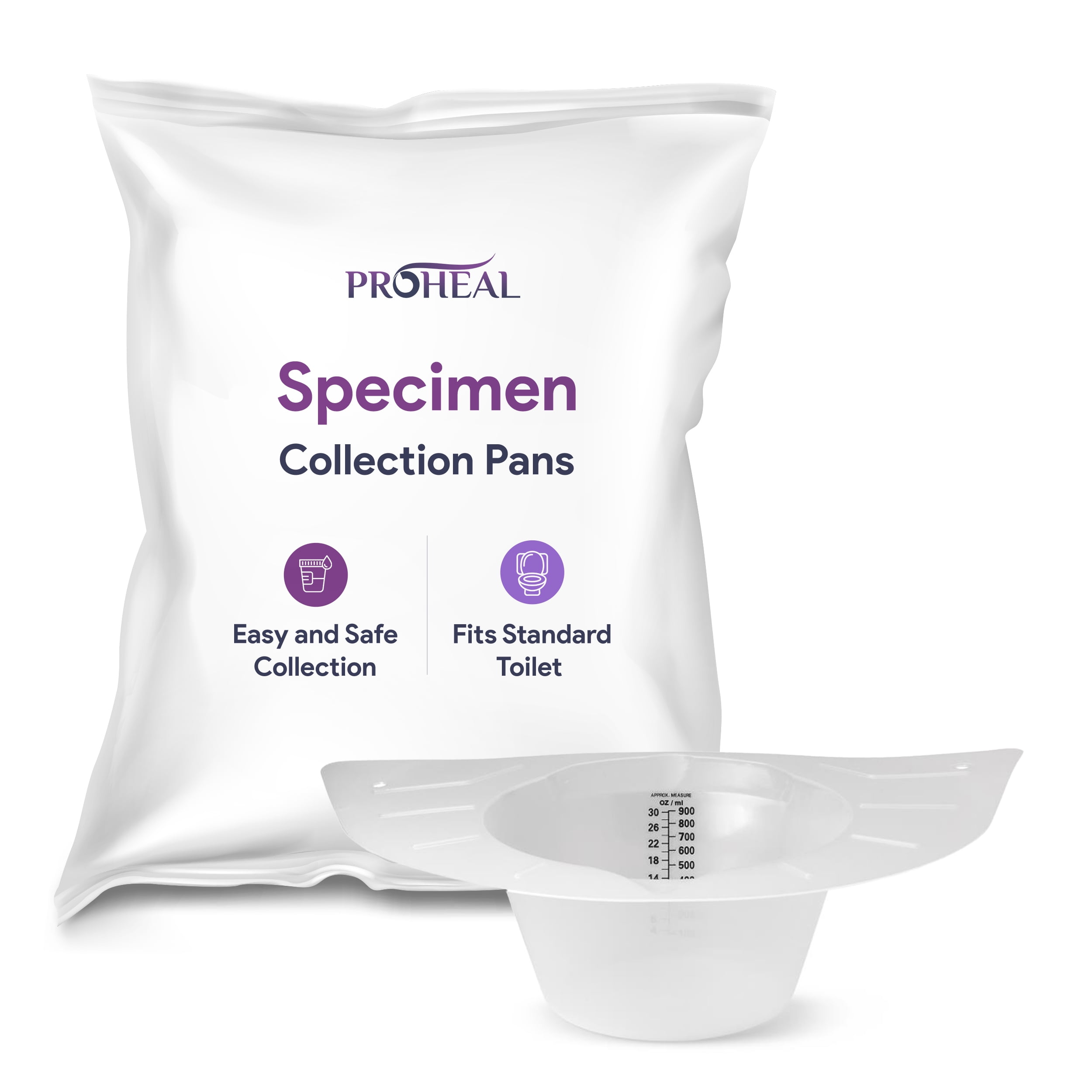 ProHeal Specimen Collector Pan, Toilet Hat for Urine & Stool Sample
