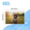 thumbnail image 2 of BaHomeck placemats Set of 4 rectangle Linen Cotton Placemats for Dining Table Washable Heat Resistant,18*12inch,Happy Smiling Pug Dog Sitting On The Grass With Beautiful Sunlight, 2 of 4
