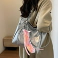 thumbnail image 4 of Bottone Plush Foxes Tail Keychain Pendant Stylish Bowknot Bag Charm C0sp1ay Toy Handbag Accessory Car Keyring for Women Girls, 4 of 7