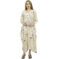 thumbnail image 3 of Bimba Moms Pink Printed Maternity Kaftan With Drawstring Waist Maxi Dress-14, 3 of 6