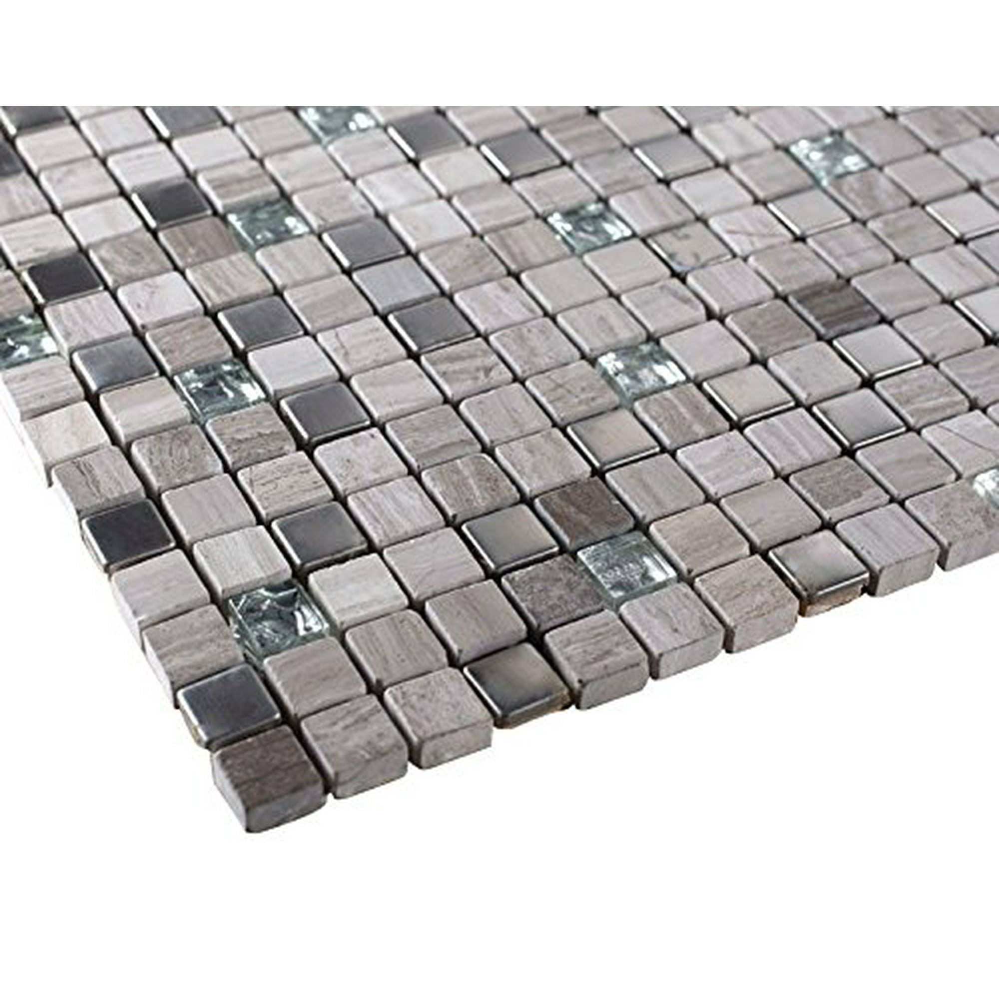 Light Grey Luxury Square Pebble Stone With Stainless Steel Mosaic Tiles For Bathroom And Kitchen Walls Kitchen Backsplashes Walmart Canada