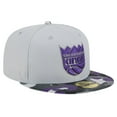 thumbnail image 3 of Men's New Era Gray Sacramento Kings Active Color Camo Visor 59FIFTY Fitted Hat, 3 of 6