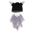 thumbnail image 2 of Gorrita de Tejida De Sombrero Cuerno Gorro De Lana Larga Barba Gris Claro CUTICAT niños sombrero, 2 of 8