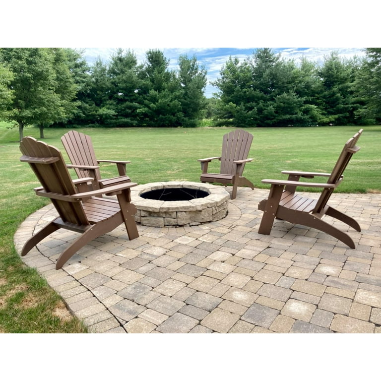 Qomotop Ploy Lumber Adirondack Chair with Cup Holder Fade