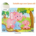 thumbnail image 2 of Rompecabezas para niños pequeños Rompecabezas de madera de dibujos animados Coloridos animales del zoológico Juguetes educativos de aprendizaje Regalo para niños pequeños Niños, Elefante Muyoka Hogar, 2 of 6
