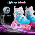 thumbnail image 3 of YYW 4 Size Adjustable Roller Skates with Light Up Wheels, for Girls Boys Kids Toddler(Blue, S), 3 of 10
