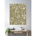 thumbnail image 2 of Abstract Art Faces Poster Wall Art, Modern Wall Decor For Living Room Bedroom, 16x24 UNFRAMED, 2 of 3