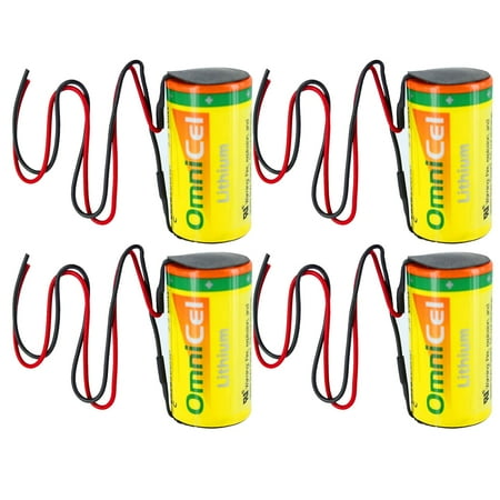 4x OmniCel ER26500HD 3.6V Sz C Lithium Battery Wire Leads Utility Telematics