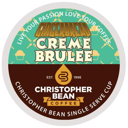 Christopher Bean Coffee Gingerbread Creme Brulee K-Cup Coffee Pods, For Keurig Brewers, 18 Count Box