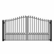ALEKO DG12MUND Steel Dual Swing 12 x 6 feet Black Driveway Gate Munich Style