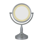 Zadro 11 inch Round Ring Lighted Dual-Sided Beauty Makeup Mirror 8X/1X