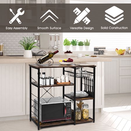 Costway Industrial Kitchen Baker S Rack Microwave Stand Utility