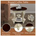 thumbnail image 5 of Round End Table with Lower Shelf - Beige and Espresso Two-Tone Finish, 5 of 10