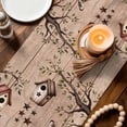 thumbnail image 3 of Sweet Home Table Runner - 60 Inch Long Western Stars Bird Houses Brown Wooden Grain Cotton and Linen Blended Dress Scarves Farmhouse Table Runner for Kitchen Dining, Coffee Table, 13" x 60", 3 of 8