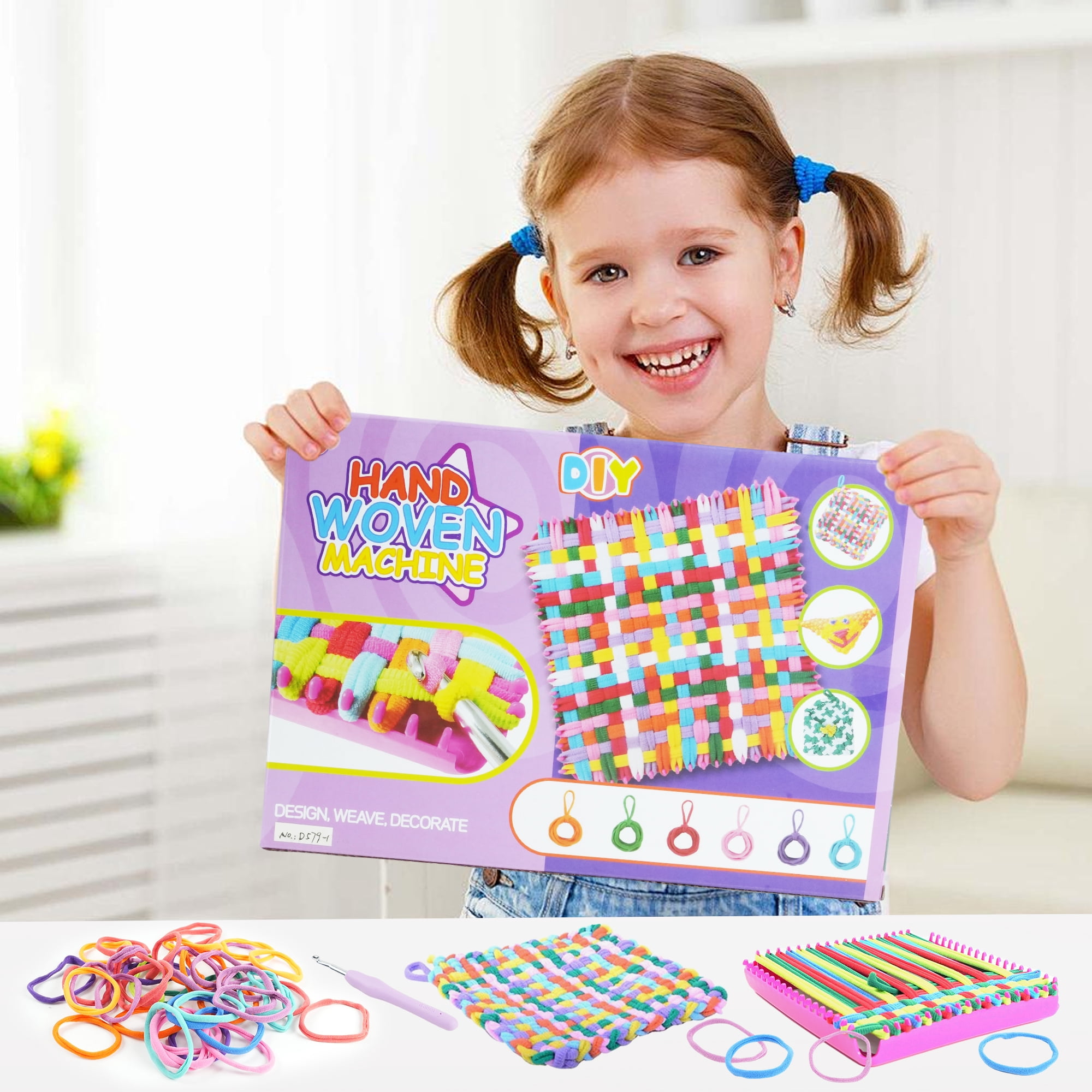 JUGAAD LIFE Weaving Loom Kit Toys for Kids and Adults, 108 PCS DIY Potholder Loops Arts and Crafts for Girls 6 7 8 9 10, Pot Holder Loom Knitting Kits, Birthday Gifts for Boys