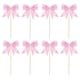 thumbnail image 2 of Decoraciones de moño para cupcakes con moño – Decoraciones de cupcakes rosas con cinta de satén para boda, despedida de soltera, compromiso, despedida de soltera, fiesta de cumpleaños – 24 de, 2 of 7