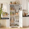 thumbnail image 5 of 72" H Farmhouse Storage Cabinet with Adjustable Shelves, Large Pantry Organize with 2 Barn Doors, Tall Freestanding Cabinet, White, 5 of 9