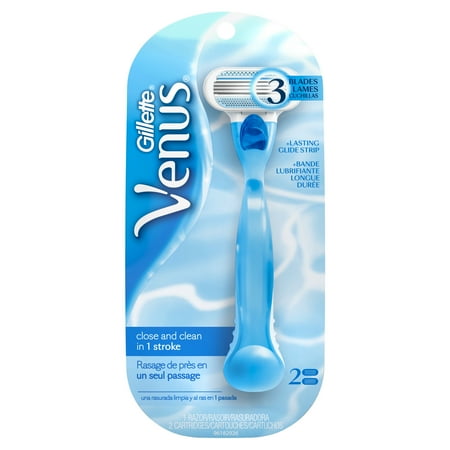 Gillette Venus Close & Clean Women's Razor - 1 handle + 1 (Best Razor For Clean Shave)