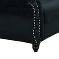 thumbnail image 4 of Rima 51 Inch Classic Accent Chair, Velvet Upholstery, Rolled Arms, Black, 4 of 5