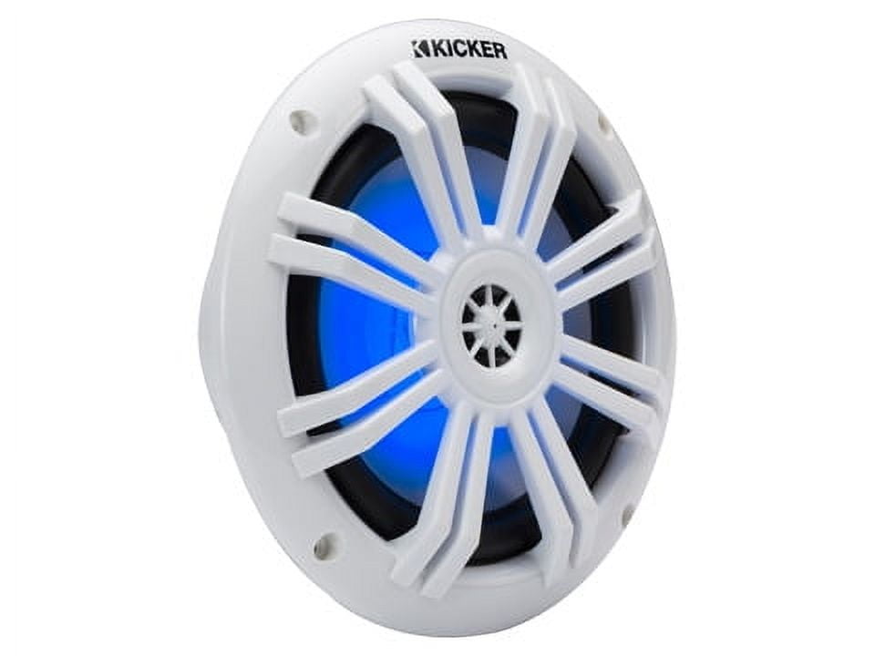Kicker 51KM604WL KM 6.5" Marine Audio Speaker 2 Way Coaxial 50W RMS with RGB LED