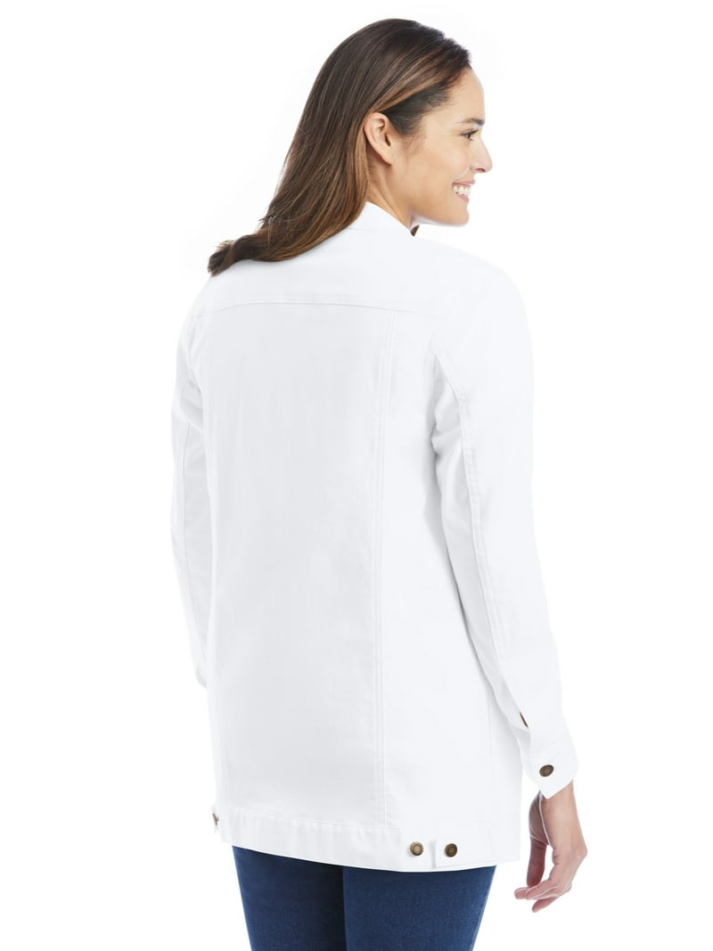 Woman Within Women's Plus Size 30W Long Stretch Denim Jacket