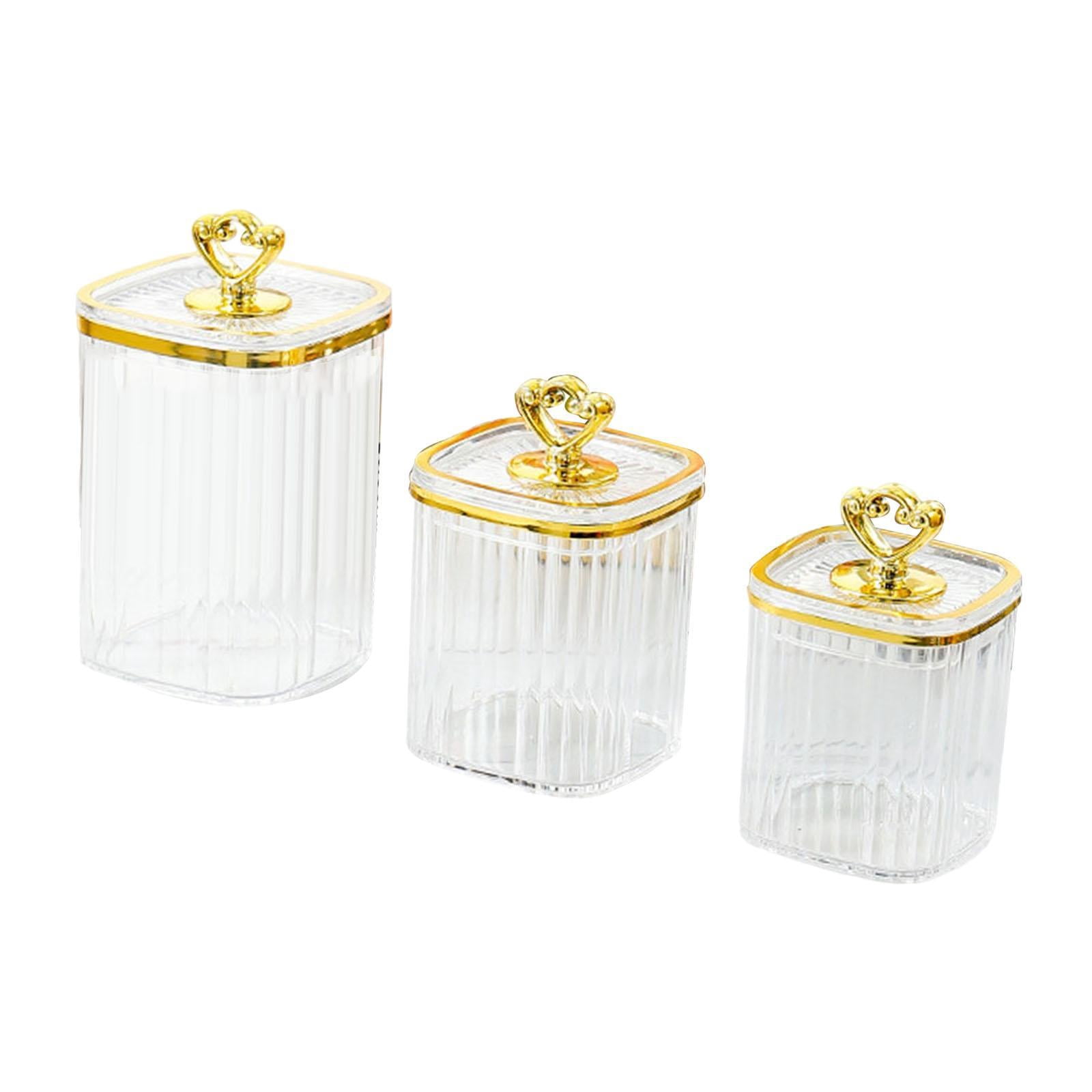 Baoblaze 3 Pieces Airtight Food Storage Container Grain Jar for Kitchen Wedding Candy