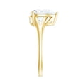 thumbnail image 4 of Rosec Jewels Solitaire Moissanite Teardrop Engagement Ring 2 Ct - Split Shank Ring - 7X10 mm - D-VS1 Quality Certified, 18K Yellow Gold, US 10.50, 4 of 9