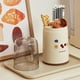 thumbnail image 4 of Tubo de almacenamiento de cubiertos con drenaje • Caja organizadora de utensilios de plástico para cocina • Portarecipientes de compartimento beige 10,63x4,57x4,29 pulgadas, 4 of 9