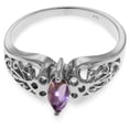 thumbnail image 4 of Galaxy Gold 14k White Gold Filigree Ring with natural Marquis-Shaped Purple Amethyst, 4 of 4
