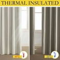 thumbnail image 3 of NICETOWN Full Blackout Curtains for Living Room Modern Grommet Room Darkening Thermal Insulated Solid Drapes, W42 x L72, Beige, Set of 2, 3 of 9