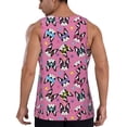 thumbnail image 3 of Xecao Colorful Cute French Bulldog Men's Tank Top Workout Quick Dry Sleeveless Gym Jogging Muscle Shirts Summer Swim Beach Tops, 3 of 9