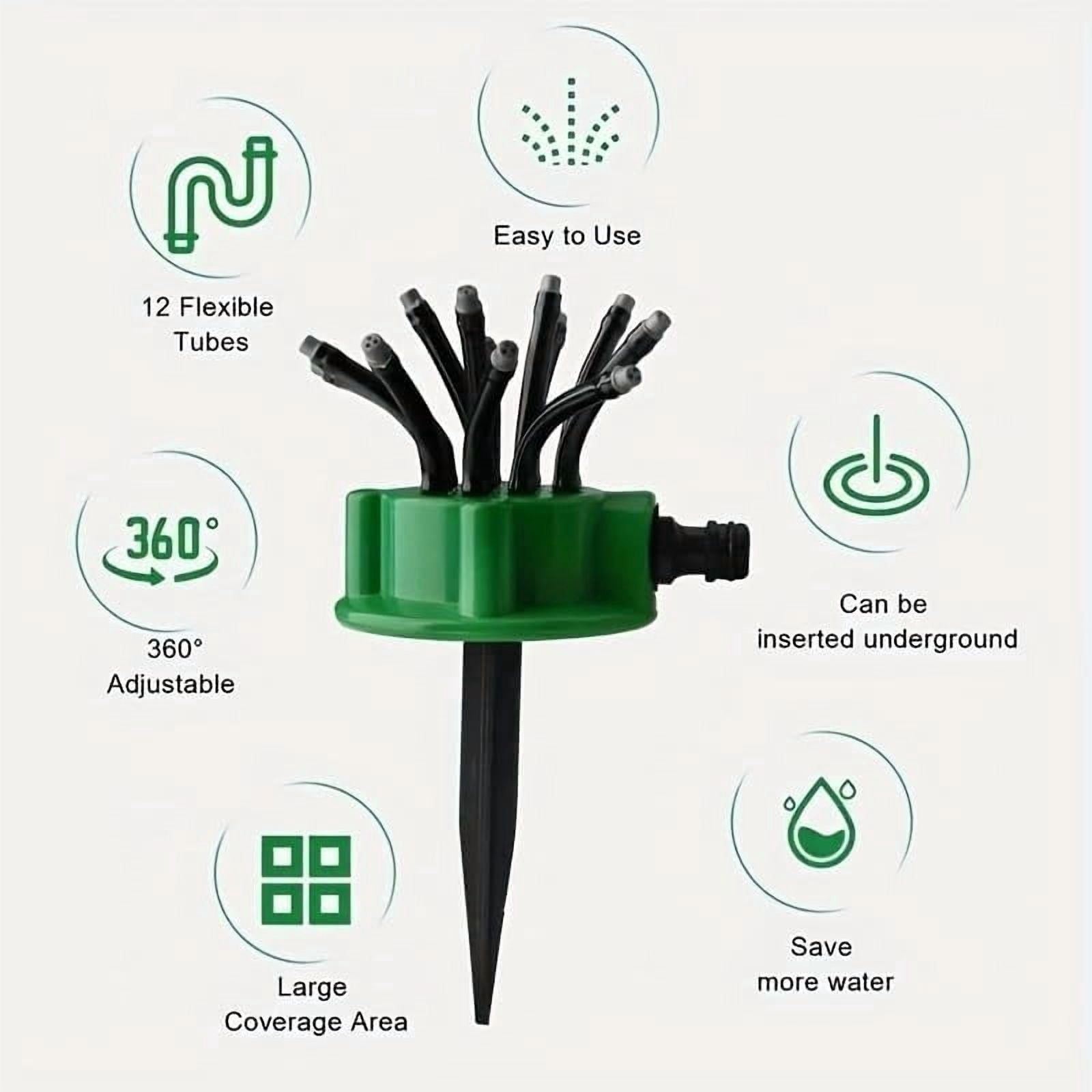 360° Coverage Precision Garden Irrigation Sprinkler, 360 Multi Directional Lawn Sprinkler, Automatic Rotating Lawn Sprinkler for Yard Large Area, Adjustable Water Saving System (3pcs)