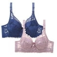 thumbnail image 1 of Puntoco Sujetadores para mujer sin aros, 2 piezas, ropa interior con hebillas delanteras y estampado de leopardo para mujer, sujetador sin cierre de acero, 1 of 2