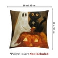 thumbnail image 4 of Facannap Ghost Cat Pumpkin Halloween Short Plush Pillow Cover Set of 2 Zipper Closure Aesthetic Decorative Set of 2 12x12in, 4 of 7