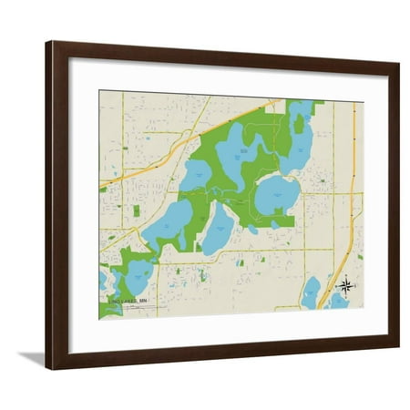 Political Map of Lino Lakes, MN Framed Print Wall (Best Of India Mn)