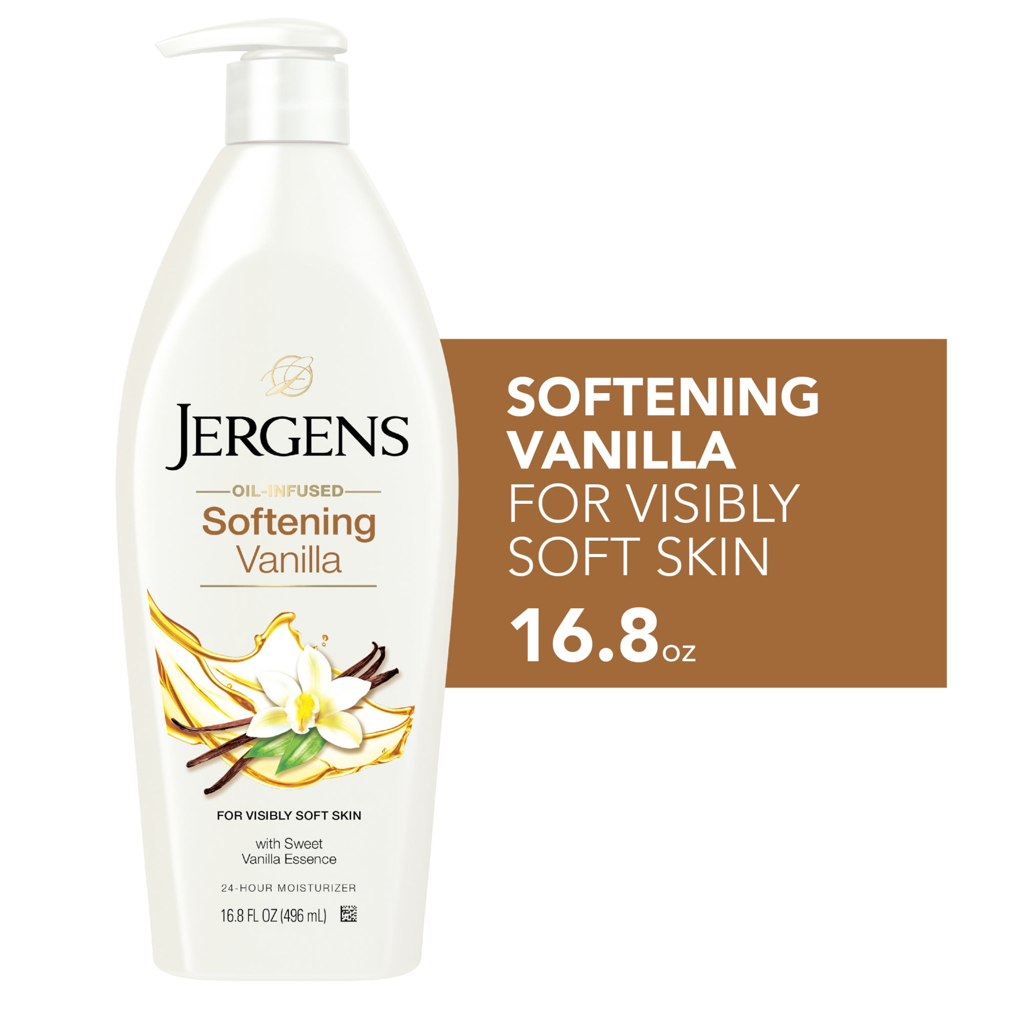Jergens Softening Vanilla OilInfused Lotion with Vanilla Essence, 16.8