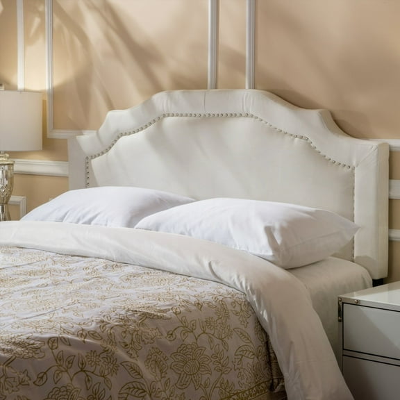 Adjustable Queen Headboard in Multiple Colors, Sturdy Iron Legs & Sophisticated Nailhead Border