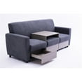 thumbnail image 4 of 77.9" Accent Sofa, Double Armrests 2-Seater Couch with Coffee Table and 3 Storage Drawers, Modern Chenille Upholstered Sofa with Soft Paded for Living Room Office Apartment, Valley Gray, 4 of 7