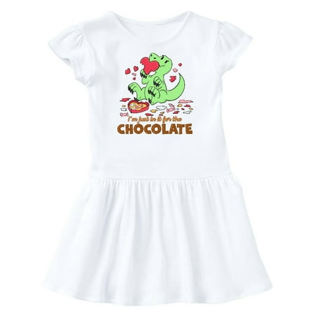 

Inktastic I m Just in it for the Chocolate cute Valentine s Dinosaur Gift Toddler Girl Dress