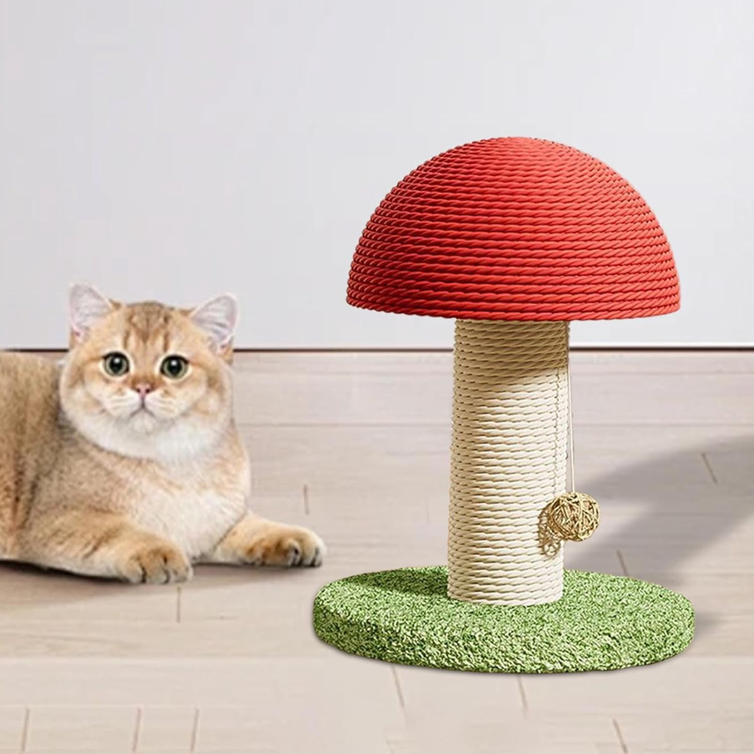 Cat Scratching Posts Vertical Cat Scratcher Mushroom Shaped Cat Toy for Protect Your Furniture Height 11in