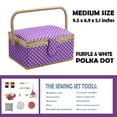 thumbnail image 2 of Medium Sewing Box with Kit Accessories Sewing Basket Organizer with Supplies DIY Sewing Kits for Adults, Purple Polka Dots, 2 of 5