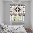 thumbnail image 6 of 2 Panels Kitchen Tier Curtains 39 Inch Length, Brown Beige Boho Grommets Window Treatment Curtain, Abstract Southwestern Ethnic Geometric Thermal Curtains Drapes for Living Room/Bathroom, 6 of 9