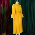 thumbnail image 4 of AURA Plus Size Women Winter Half High Collar Long Sleeve Waist Belt Swing Midi Dress Elegant Slim Fit Gown, 4 of 10