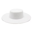 thumbnail image 1 of Minnieouse Sombrero de fieltro negro de moda para mujer, gorra Derby plana de ala ancha para iglesia, sombrero de copa suave de ajuste Universal, Sombreros Blanco, 1 of 6