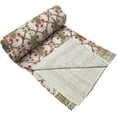thumbnail image 2 of Indian Handmade Kantha Quilt Floral Print Bedding Bedspread Quilt Kantha Throw Pure Cotton Twin Size Blanket Bed Cover Gudri, 2 of 3